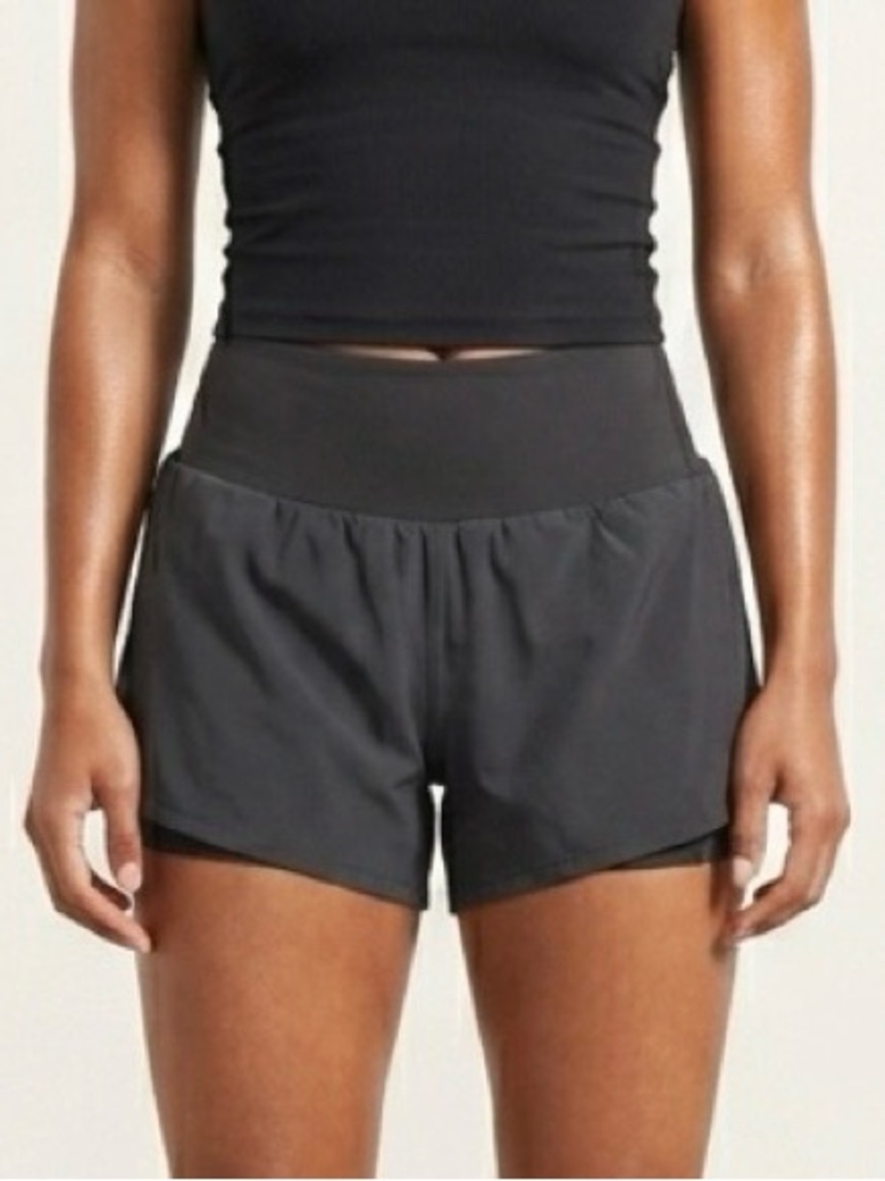 Athletic Running Shorts in Grey with Built-In Brief Women’s Size L‎